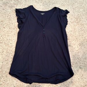 Dark blue medium short sleeve Henley Loft outlet